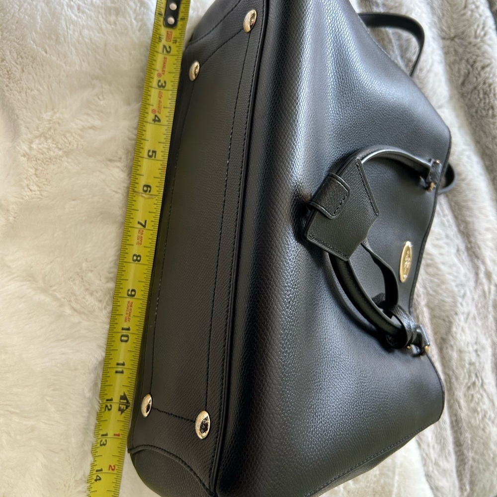 Coach Black Leather Satchel Bag - Black - Picture 8 of 10
